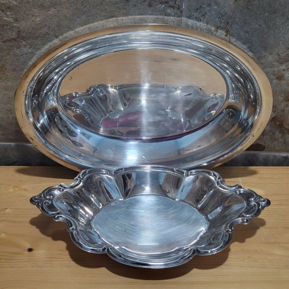 Metal Silver Plate Serving Dish Candy Nut Bowl - Picture 1 of 11